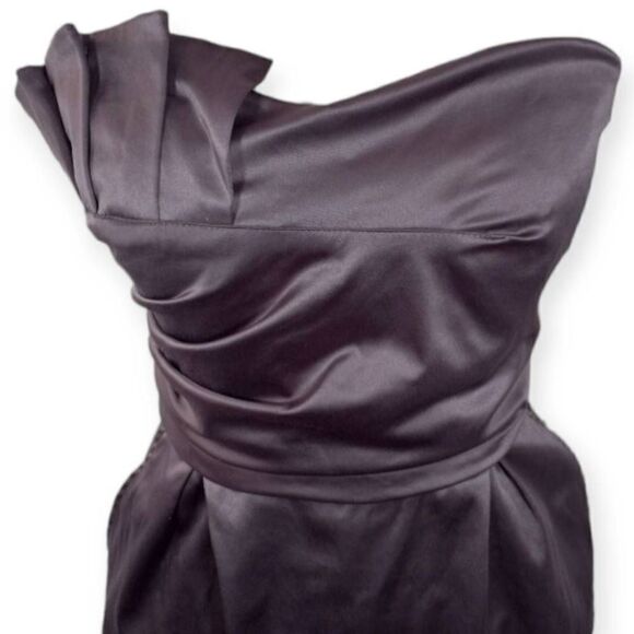 POMPOUS GIRLY PURPLE/GRAY STRAPLESS SATIN DRESS SZ.11 EUC. - Picture 2 of 7